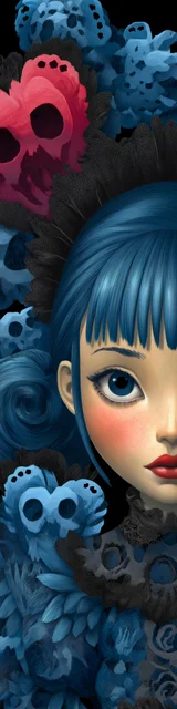 Free angel bookmark featuring close face angel